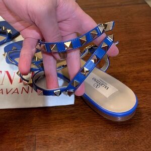 Authentic brand new with dust bag Valentino ankle flat sandals,size 37.5 /7.5 US